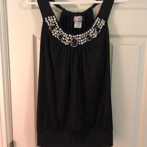 Black, beaded tank
